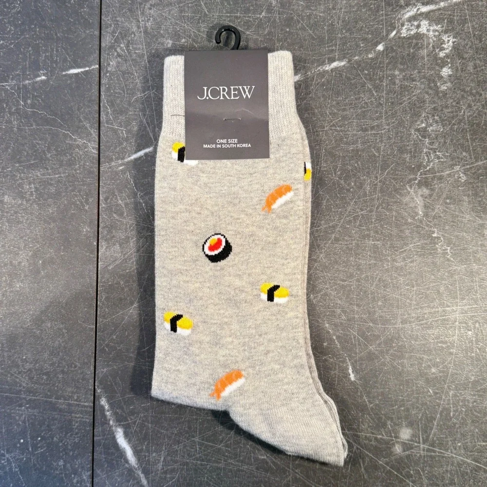 Mens J Crew Socks | Size‎ One Size | Assorted Colors 4 Pack Bundle Sushi Hearts